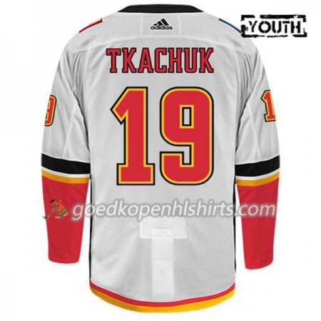 Calgary Flames MATTHEW TKACHUK 19 Adidas Wit Authentic Shirt - Kinderen